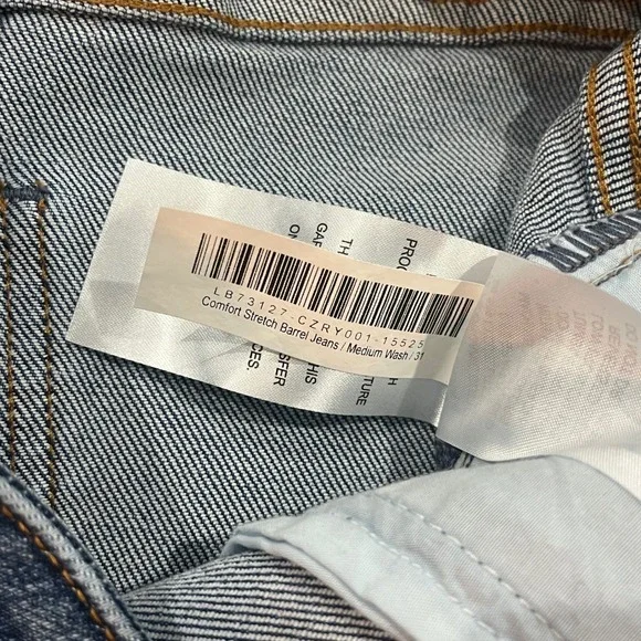 Quince Comfort Stretch Barrel Jeans Blue Organic High Rise Women's 31 32x28 - Picture 6 of 9